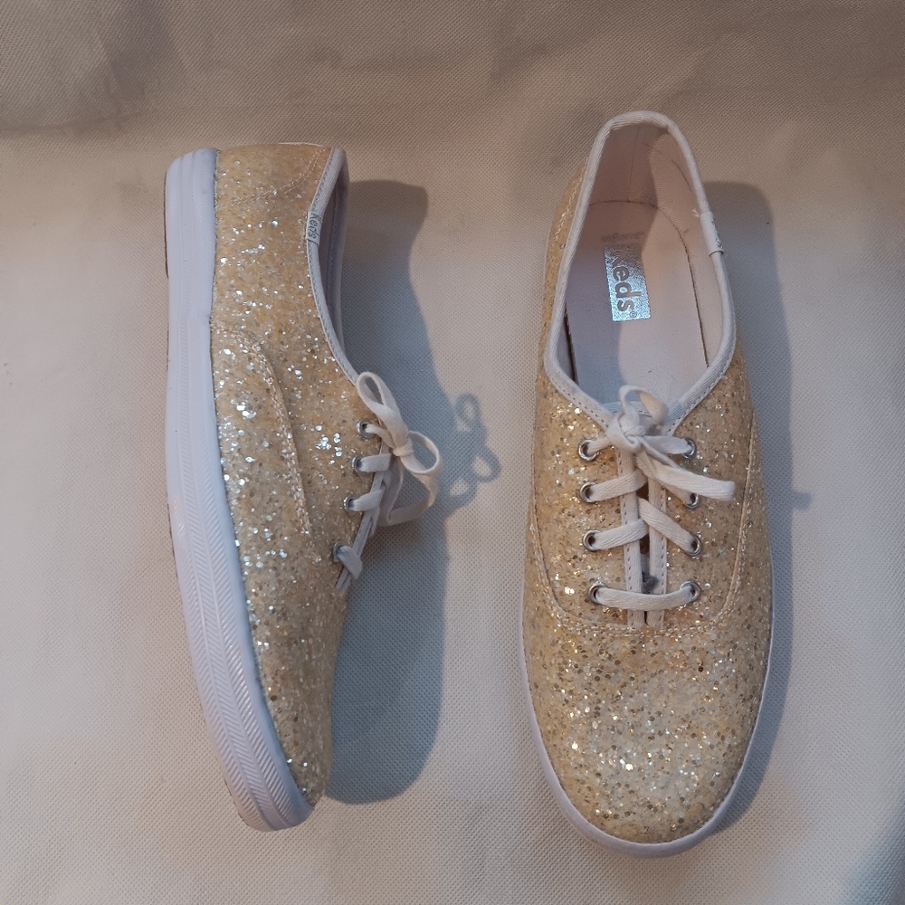 Keds Womens 8.5 Champion Glitter Celebrations Lace Up Sneaker Shoes